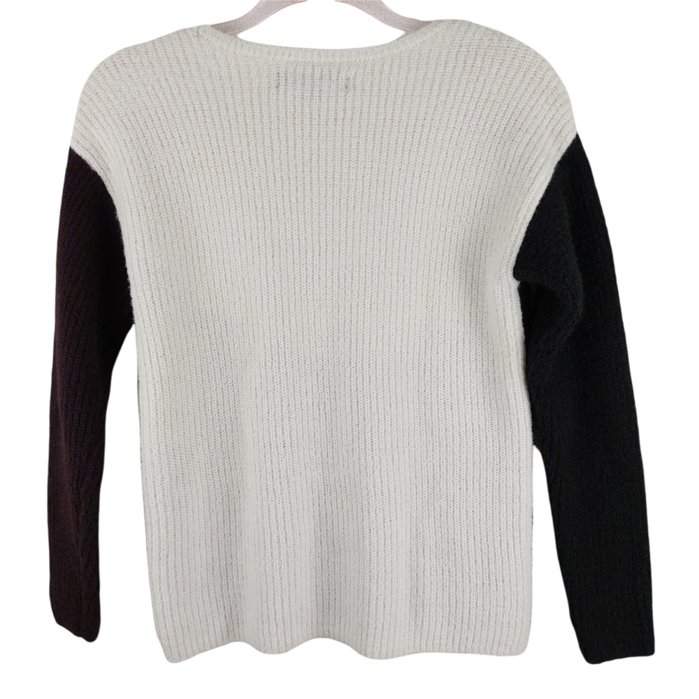 Fuzzy Plush Ribbed Knit Sweater Pullover - Picture 3 of 4
